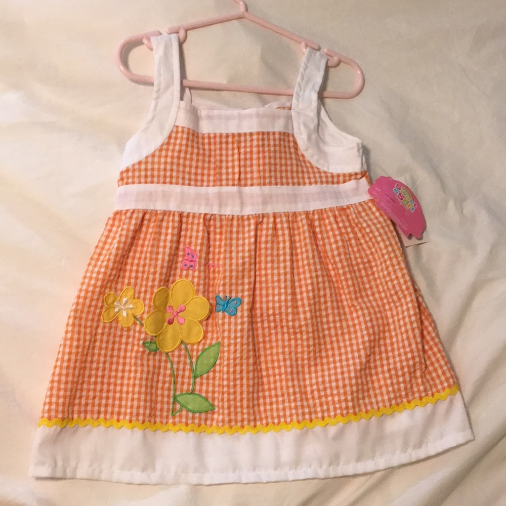 NWT Orange Gingham 2T dress